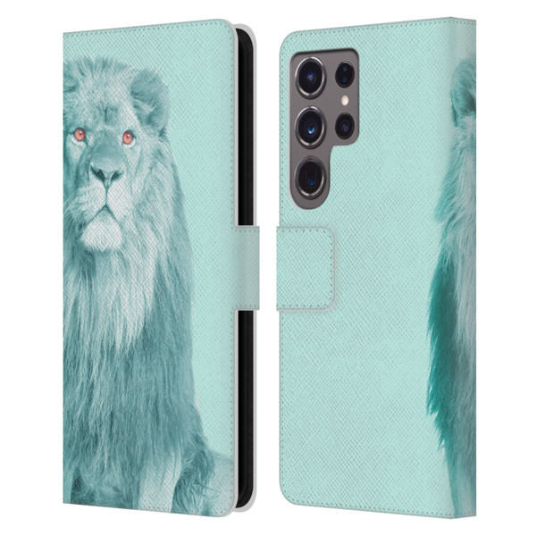 Mark Ashkenazi Pastel Potraits Lion Leather Book Wallet Case Cover For Samsung Galaxy S24 Ultra 5G