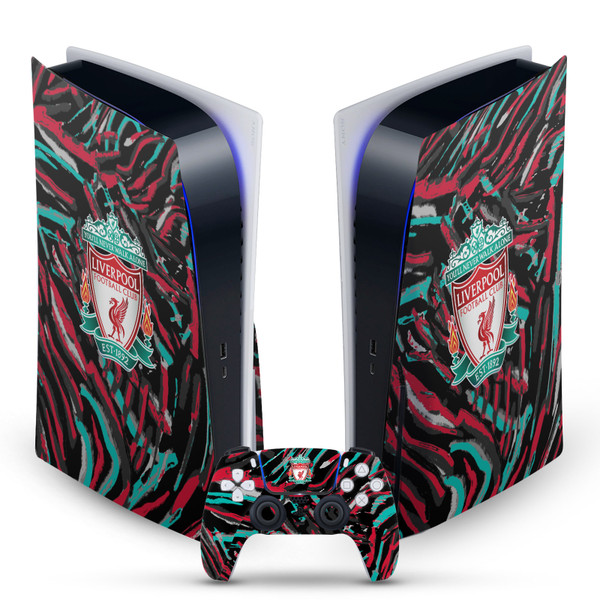 Liverpool Football Club Art Abstract Brush Vinyl Sticker Skin Decal Cover for Sony PS5 Disc Edition Bundle