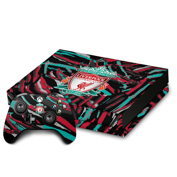 Liverpool Football Club Art Abstract Brush Vinyl Sticker Skin Decal Cover for Microsoft Xbox One X Bundle