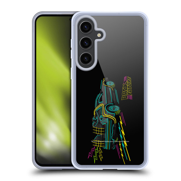 Back to the Future I Composed Art Neon Soft Gel Case for Samsung Galaxy S24+ 5G