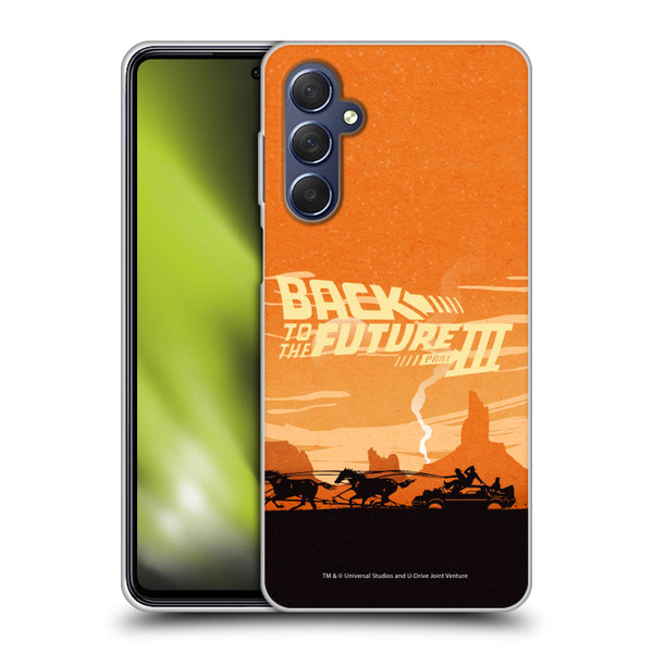 Back to the Future Movie III Car Silhouettes Desert Soft Gel Case for Samsung Galaxy M54 5G