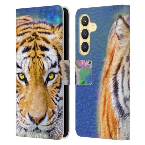 Aimee Stewart Animals Tiger Lily Leather Book Wallet Case Cover For Samsung Galaxy S24 5G