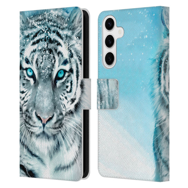 Aimee Stewart Animals White Tiger Leather Book Wallet Case Cover For Samsung Galaxy S24+ 5G