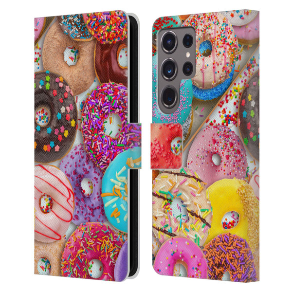 Aimee Stewart Colourful Sweets Donut Noms Leather Book Wallet Case Cover For Samsung Galaxy S24 Ultra 5G