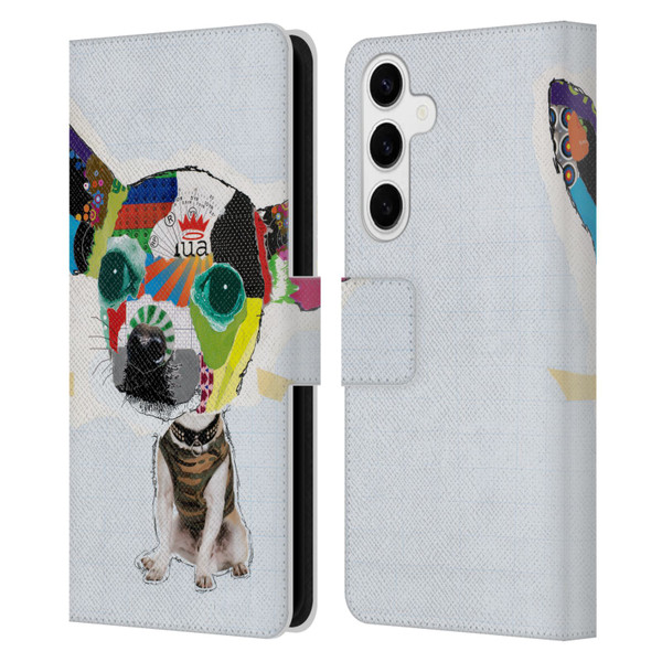 Michel Keck Dogs 3 Chihuahua 2 Leather Book Wallet Case Cover For Samsung Galaxy S24+ 5G