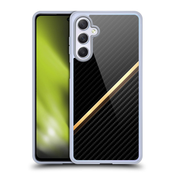 Alyn Spiller Carbon Fiber Gold Soft Gel Case for Samsung Galaxy M54 5G