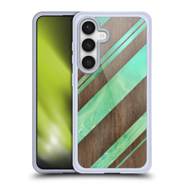 Alyn Spiller Wood & Resin Diagonal Stripes Soft Gel Case for Samsung Galaxy S24 5G