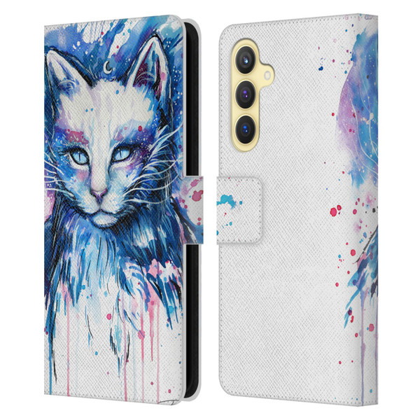 Pixie Cold Cats Space Leather Book Wallet Case Cover For Samsung Galaxy S23 FE 5G