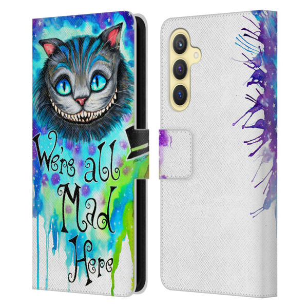 Pixie Cold Cats We Are All Mad Here Leather Book Wallet Case Cover For Samsung Galaxy S23 FE 5G