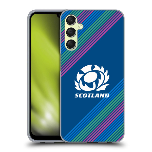 Scotland Rugby Graphics Stripes Soft Gel Case for Samsung Galaxy A24 4G / Galaxy M34 5G