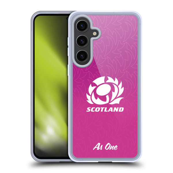 Scotland Rugby Graphics Gradient Pattern Soft Gel Case for Samsung Galaxy S24+ 5G