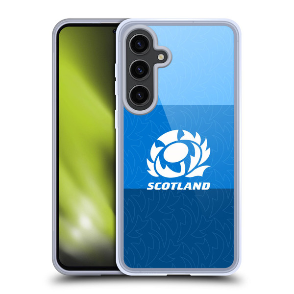 Scotland Rugby Graphics Stripes Pattern Soft Gel Case for Samsung Galaxy S24+ 5G
