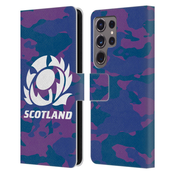 Scotland Rugby Logo 2 Camouflage Leather Book Wallet Case Cover For Samsung Galaxy S24 Ultra 5G