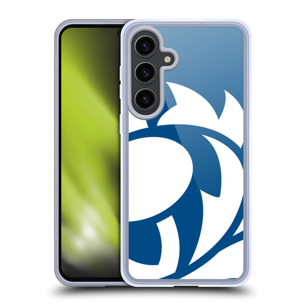Scotland Rugby Oversized Thistle Saltire Blue Soft Gel Case for Samsung Galaxy S24+ 5G