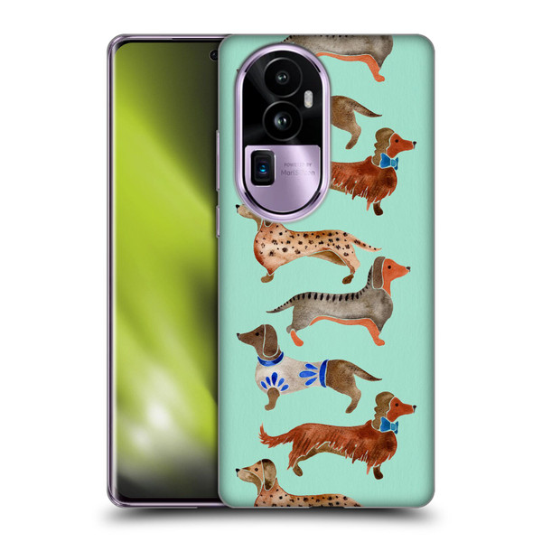 Cat Coquillette Animals Blue Dachshunds Soft Gel Case for OPPO Reno10 Pro+