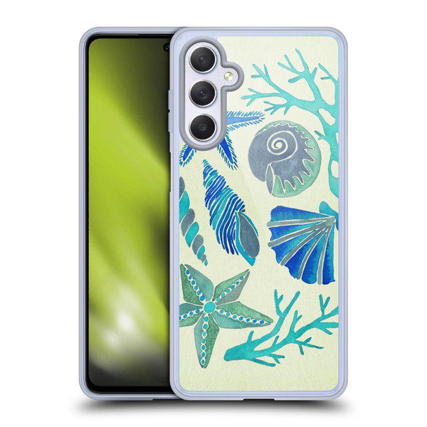 Cat Coquillette Sea Seashells Blue Soft Gel Case for Samsung Galaxy M54 5G