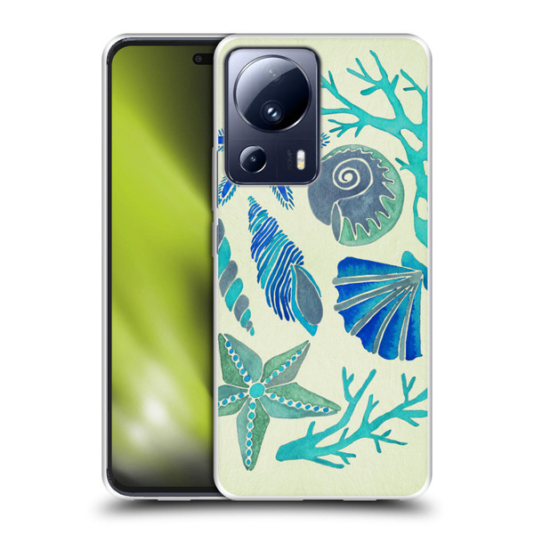 Cat Coquillette Sea Seashells Blue Soft Gel Case for Xiaomi 13 Lite 5G