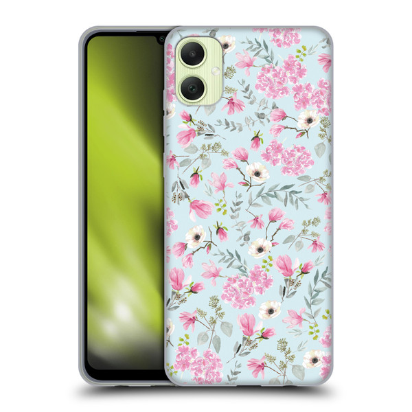 Anis Illustration Flower Pattern 2 Pink Soft Gel Case for Samsung Galaxy A05
