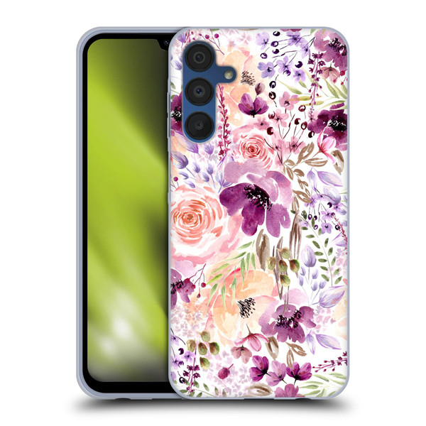 Anis Illustration Flower Pattern 3 Floral Chaos Soft Gel Case for Samsung Galaxy A15