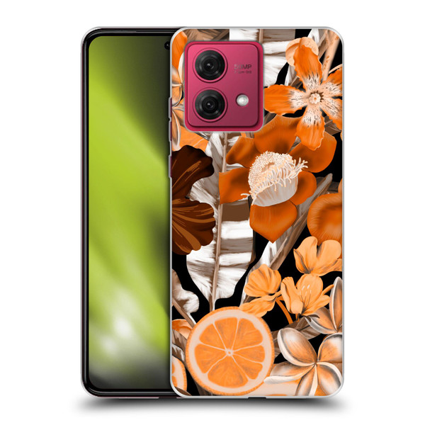 Anis Illustration Graphics Flower & Fruit Orange Soft Gel Case for Motorola Moto G84 5G