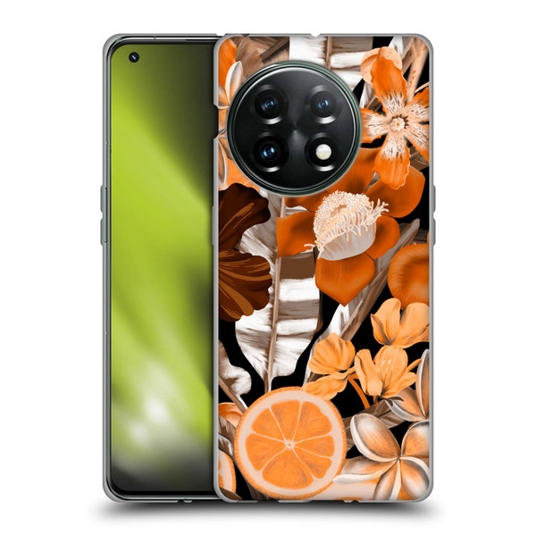 Anis Illustration Graphics Flower & Fruit Orange Soft Gel Case for OnePlus 11 5G