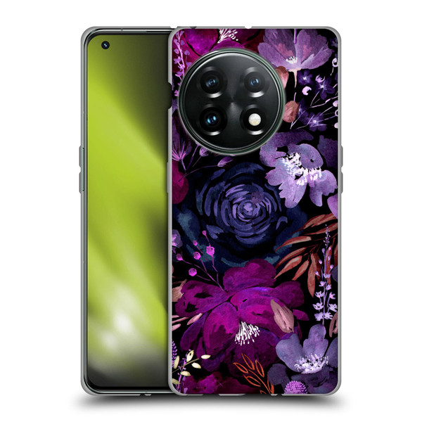 Anis Illustration Graphics Floral Chaos Purple Soft Gel Case for OnePlus 11 5G