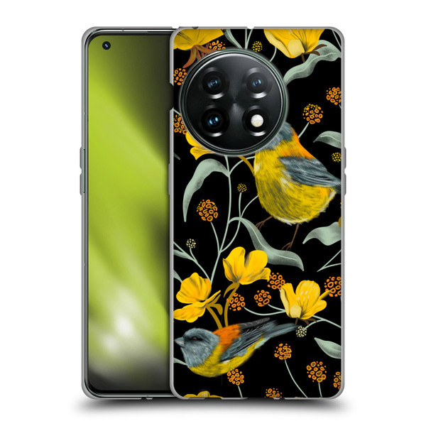 Anis Illustration Graphics Yellow Birds Soft Gel Case for OnePlus 11 5G