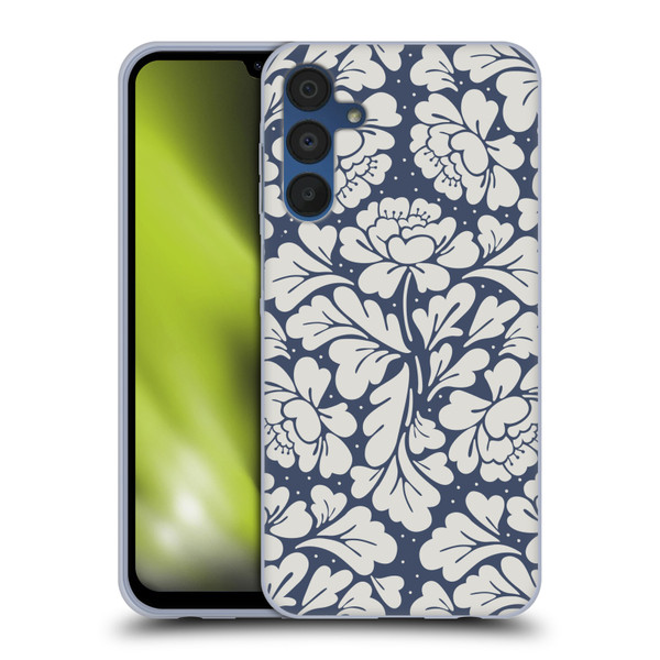 Anis Illustration Graphics Baroque Blue Soft Gel Case for Samsung Galaxy A15