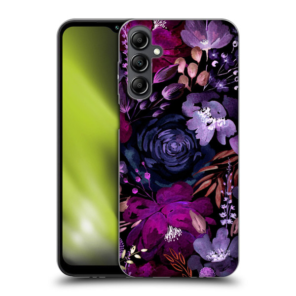 Anis Illustration Graphics Floral Chaos Purple Soft Gel Case for Samsung Galaxy M14 5G