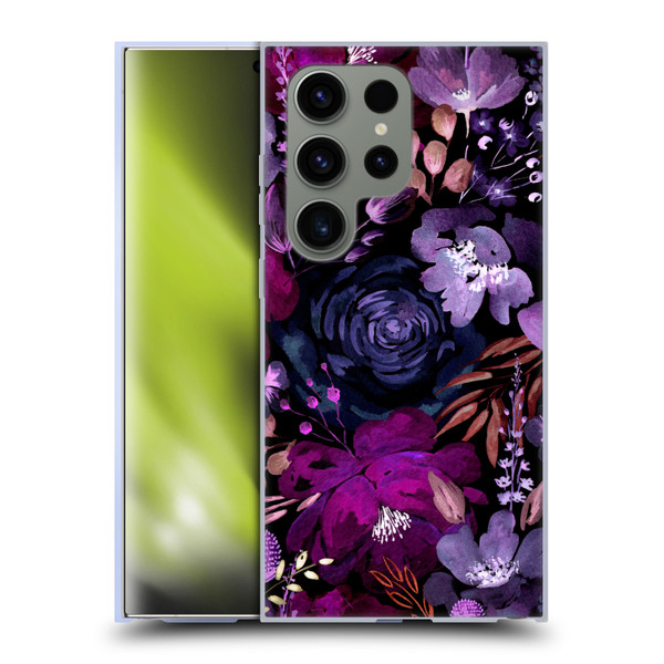 Anis Illustration Graphics Floral Chaos Purple Soft Gel Case for Samsung Galaxy S24 Ultra 5G