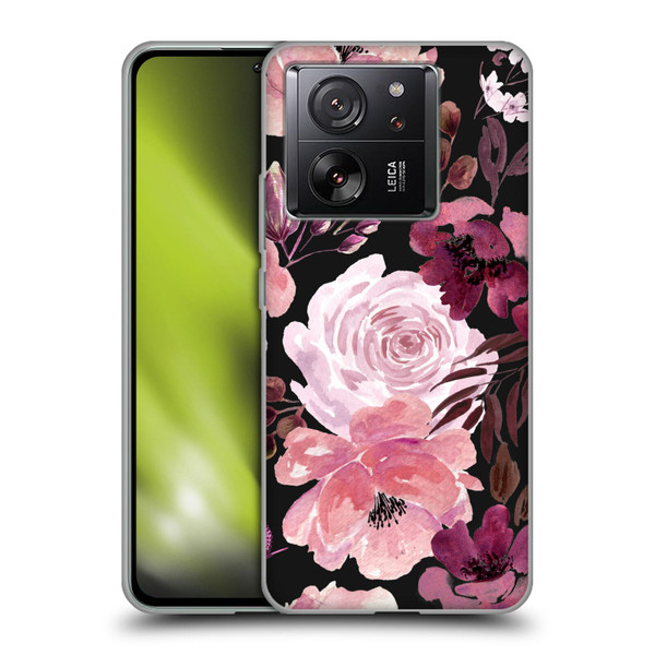 Anis Illustration Graphics Floral Chaos Dark Pink Soft Gel Case for Xiaomi 13T 5G / 13T Pro 5G