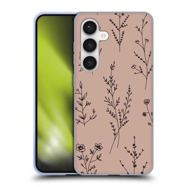Anis Illustration Wildflowers Blush Pink Soft Gel Case for Samsung Galaxy S24 5G