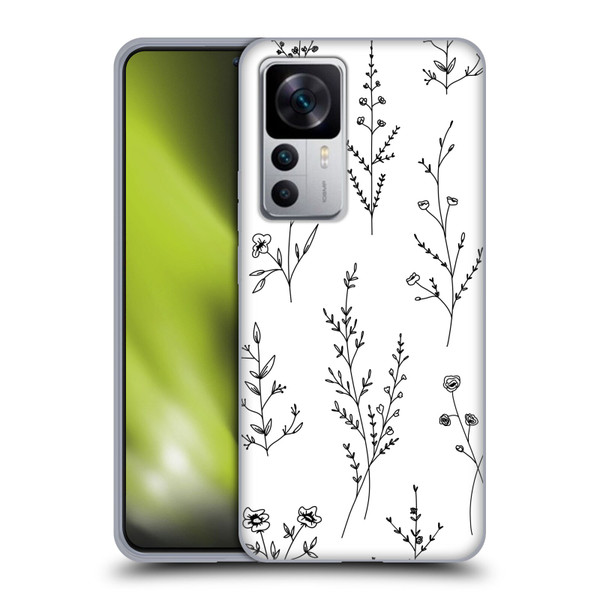 Anis Illustration Wildflowers White Soft Gel Case for Xiaomi 12T 5G / 12T Pro 5G / Redmi K50 Ultra 5G