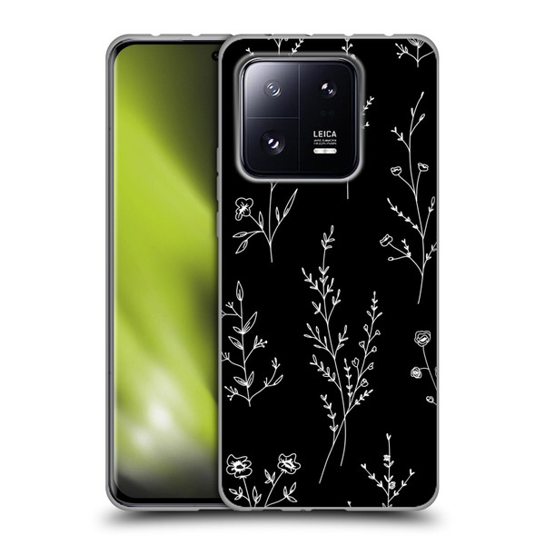 Anis Illustration Wildflowers Black Soft Gel Case for Xiaomi 13 Pro 5G