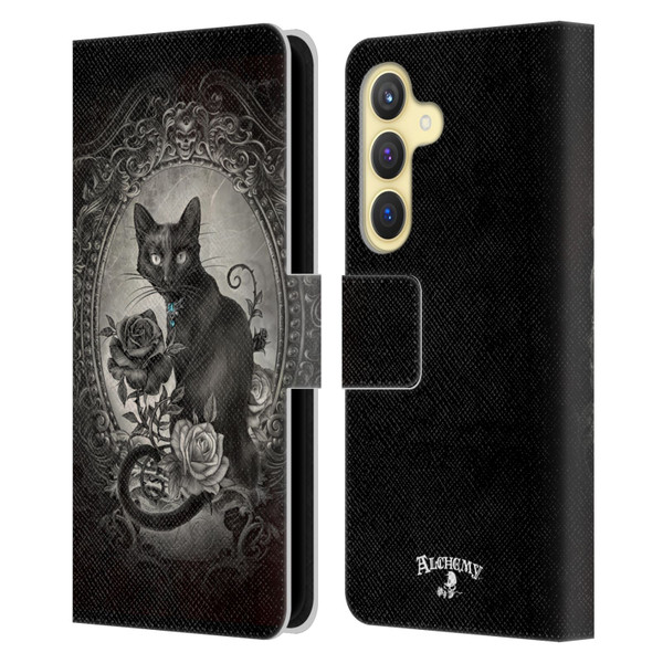 Alchemy Gothic Cats Paracelsus Leather Book Wallet Case Cover For Samsung Galaxy S24 5G