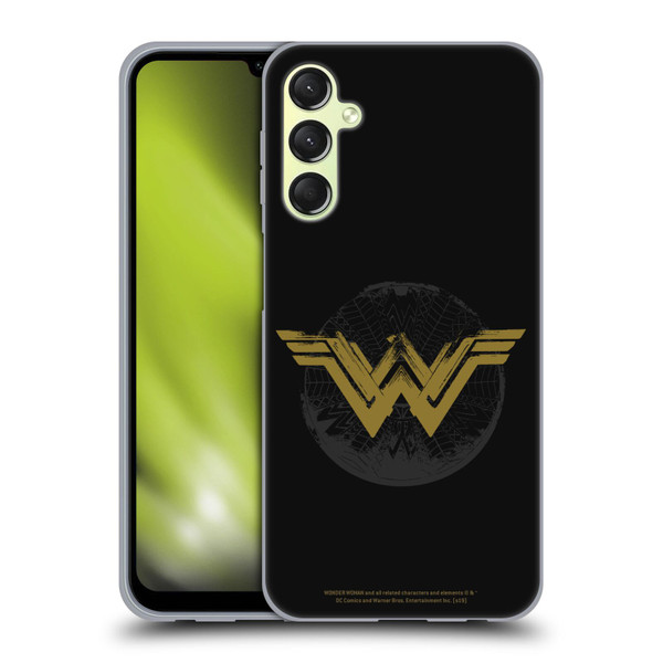 Wonder Woman Movie Logos Distressed Look Soft Gel Case for Samsung Galaxy A24 4G / M34 5G