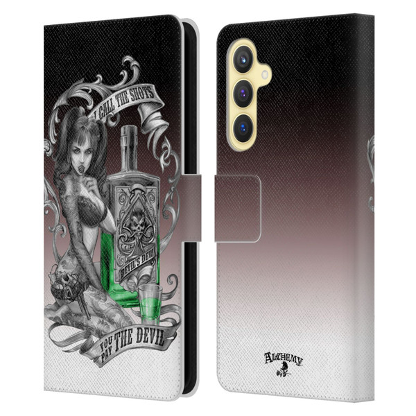Alchemy Gothic Woman Devil's Green Dew Leather Book Wallet Case Cover For Samsung Galaxy S23 FE 5G