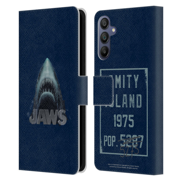 Jaws I Key Art Illustration Leather Book Wallet Case Cover For Samsung Galaxy A15