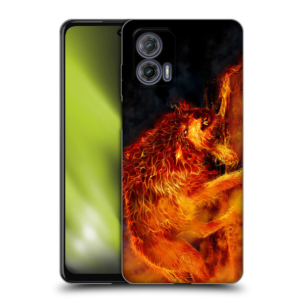 Tom Wood Fire Creatures Wolf Stalker Soft Gel Case for Motorola Moto G73 5G