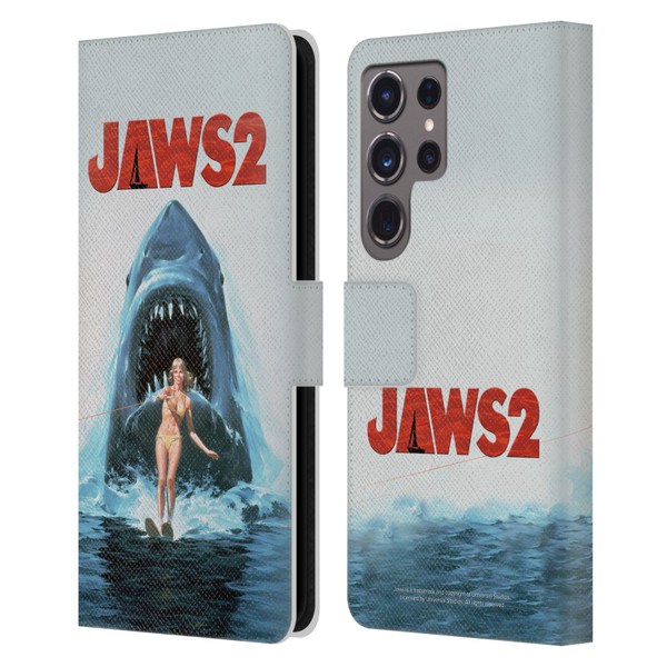 Jaws II Key Art Wakeboarding Poster Leather Book Wallet Case Cover For Samsung Galaxy S24 Ultra 5G