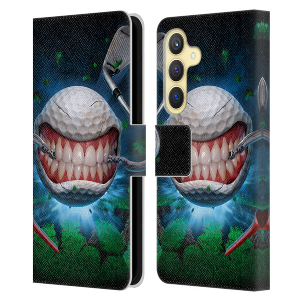 Tom Wood Monsters Golf Ball Leather Book Wallet Case Cover For Samsung Galaxy S24 5G