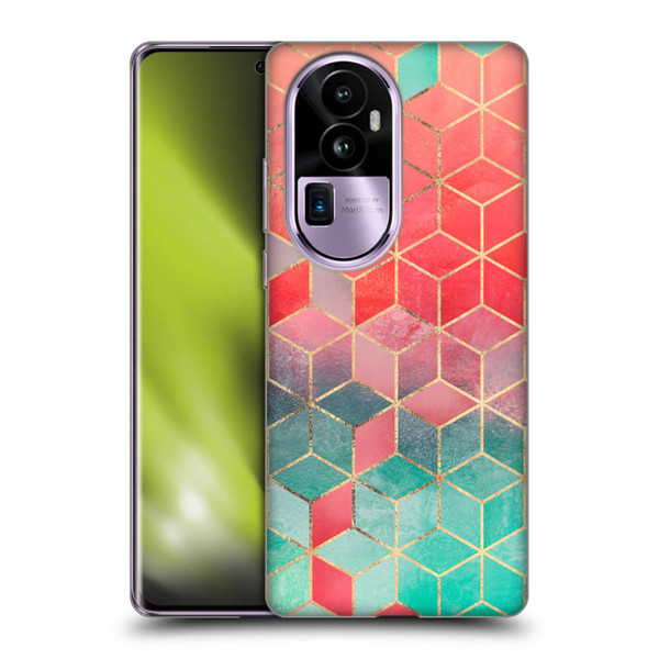Elisabeth Fredriksson Cubes Collection Rose And Turquoise Soft Gel Case for OPPO Reno10 Pro+