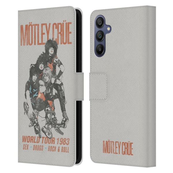 Motley Crue Tours Sex, Drugs and Rock & Roll Leather Book Wallet Case Cover For Samsung Galaxy A15