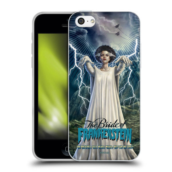 Universal Monsters The Bride Of Frankenstein But Can She Love? Soft Gel Case for Apple iPhone 5c