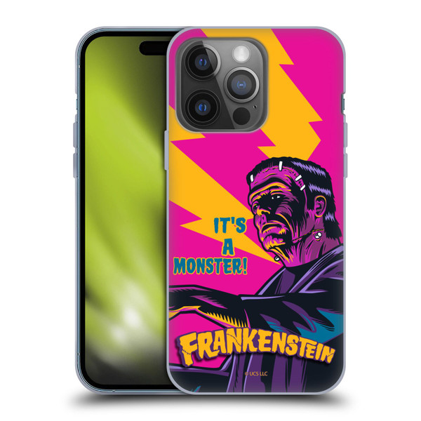 Universal Monsters Frankenstein It's A Monster Soft Gel Case for Apple iPhone 14 Pro