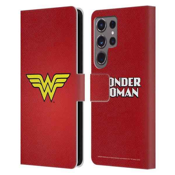 Wonder Woman DC Comics Logos Classic Leather Book Wallet Case Cover For Samsung Galaxy S24 Ultra 5G