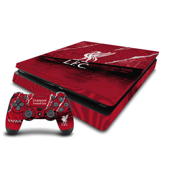 Liverpool Football Club 2023/24 Logo Stadium Vinyl Sticker Skin Decal Cover for Sony PS4 Slim Console & Controller