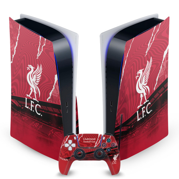 Liverpool Football Club 2023/24 Logo Stadium Vinyl Sticker Skin Decal Cover for Sony PS5 Disc Edition Bundle