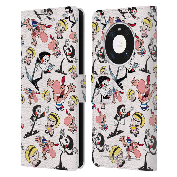 The Grim Adventures of Billy & Mandy Graphics Icons Leather Book Wallet Case Cover For Huawei Mate 40 Pro 5G