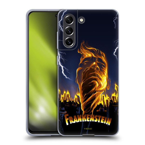 Universal Monsters Frankenstein Flame Soft Gel Case for Samsung Galaxy S21 FE 5G